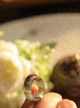 天然和田玉 13.0码 16.5x6.4mm楼兰馒头戒 货号JY8554 价格850