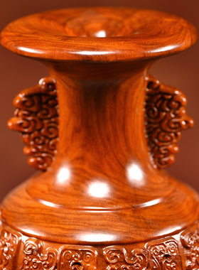 实木祝福摆件中式客厅办公室雕刻