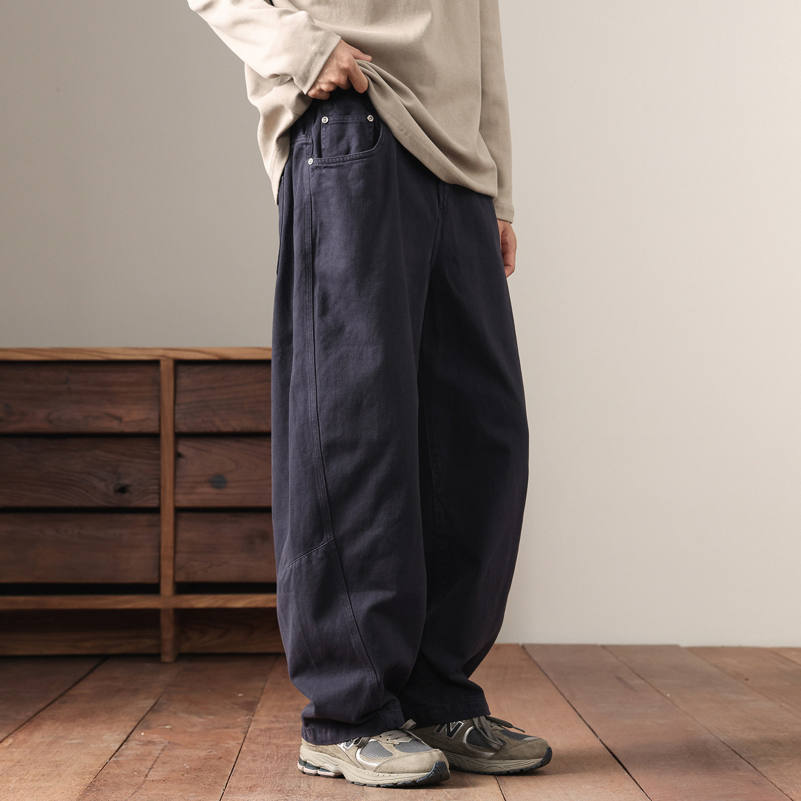 三十六街宽松阔腿弯刀裤男直筒休闲裤日系复古潮牌百搭工装长裤子,淘宝优惠券,粉丝福利购,淘宝优惠卷