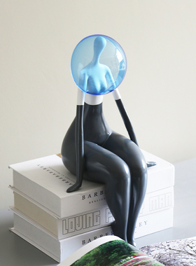 吹泡泡人物摆f件法式雕塑玄关美容会所服装店书柜隔断家居装饰品