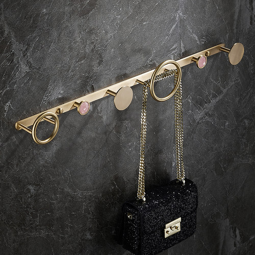 全铜壁挂衣帽架卧室现代门后玄关挂衣架子挂包北欧轻奢多功能挂钩 - 图2