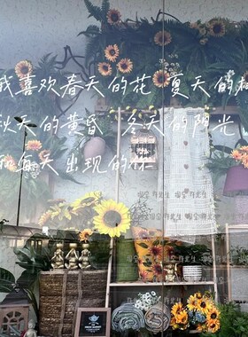 喜欢每天出现的你文艺墙贴 v手写句子网红服装咖啡店橱窗墙面贴纸