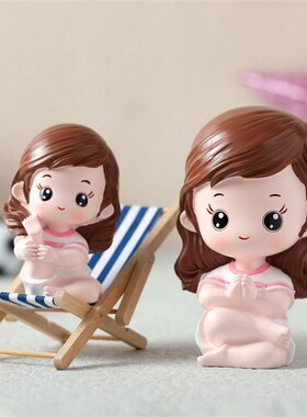 客厅家居墙面装饰工艺品礼v品小摆件卡通娃娃一家三四口创意摆件