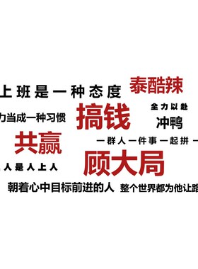 高档企业文化墙公司背景办公室墙面装饰高级感工位氛围布置励志标