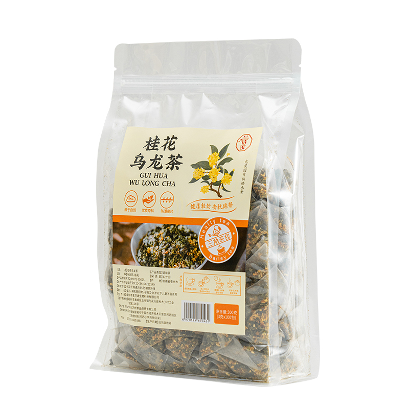 100包桂花乌龙茶袋泡茶组合干桂花茶叶三角茶包奶茶店专用冷泡茶-图3