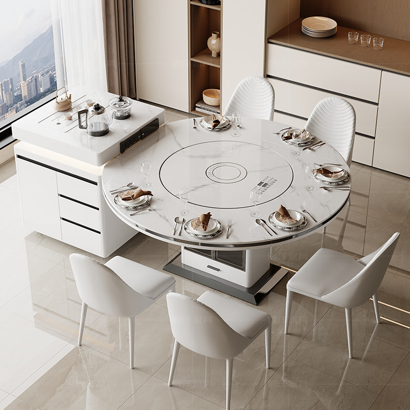 政府补贴岩板岛台餐桌一体家用小户型多功能带电磁炉伸缩方圆两用,淘宝优惠券,粉丝福利购,淘宝优惠卷