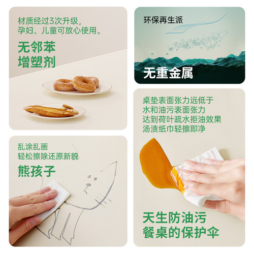 他家硅餐桌垫防水防油防烫桌布茶几桌面保护垫 子桌耐高温高级感 - 图2