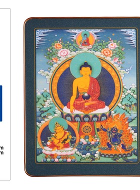 观音文殊财神药师释迦金刚布木玻璃相框摆件挂画装饰十相唐卡图