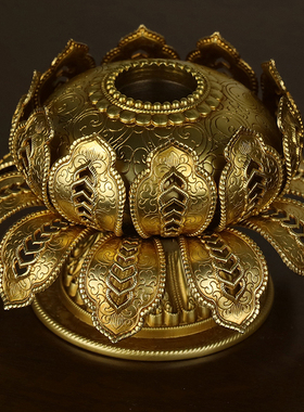 慧宝手摇转桶莲花底座B款转筒莲花款插座纯铜单双层莲金座多款