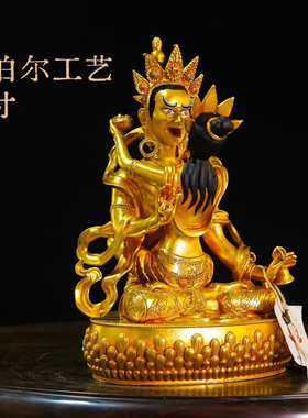 藏传纯铜佛像莲师八变七寸莲师佛像愤怒莲师家用精品仿古鎏金铜像