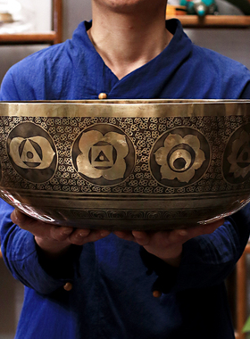 尼泊尔梵音钵手工颂钵大脚钵足底铜罄佛音钵瑜伽冥想钵大地钵