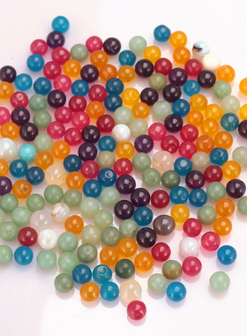 藏式天然宝石密宗供奉佛像装藏供曼扎盘彩色圆玛瑙球50g家用摆件