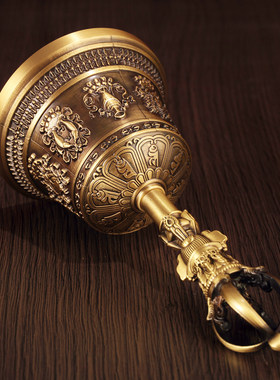 尼泊尔纯铜手工藏式五股金刚铃杵