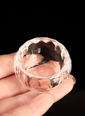 白水晶供水杯3cm直径六角切面七供八供藏式风供水碗单个小号吉祥