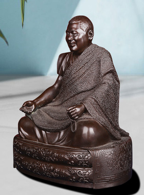 藏传法王如意宝黄铜佛像摆件迷你小佛像供奉居家3/5寸7寸铜佛