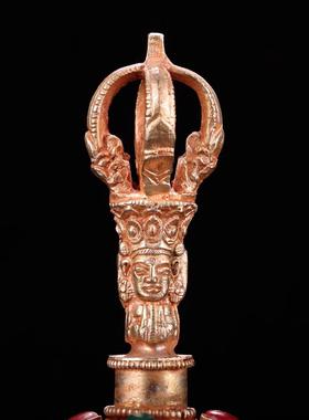 藏传手工掐丝五股金刚铃杵