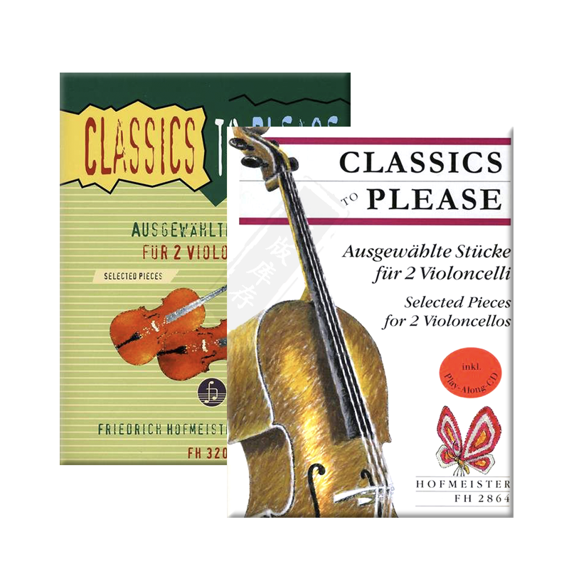 古典作品选集 双大提琴 附CD 全套共1-2卷 霍夫曼斯特乐谱书 Selected Pieces Practice and Performance 2 Cellos FH2864/3202 - 图2