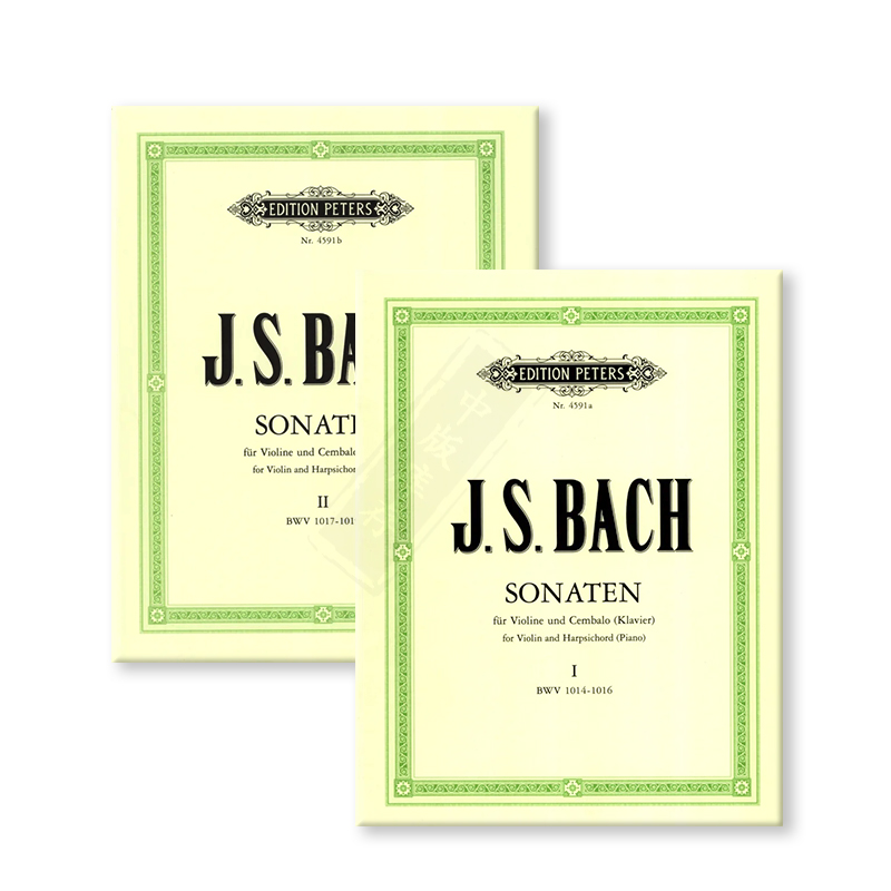 巴赫六首奏鸣曲BWV1014-1019 小提琴和钢琴 全套共一至二卷 彼得斯原版进口乐谱书 Bach 6 Sonatas for Violin and Piano Vol1-2 - 图3