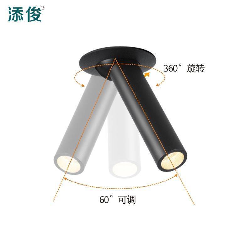 led工业风造型射灯背景墙吧台走廊客厅聚光灯万向调节长杆射灯-图1