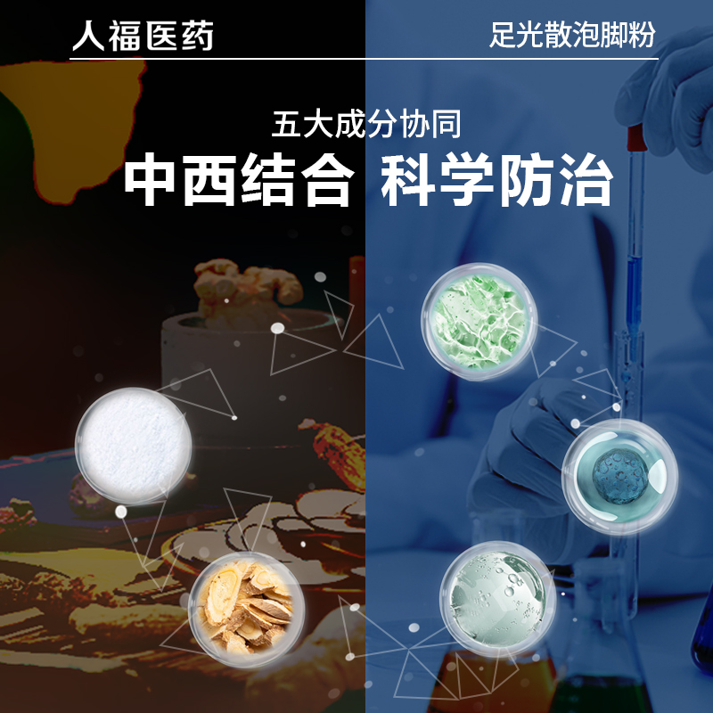 人福医药足光散正品泡脚药包专用药治脚臭脚气止痒脱皮杀菌去真菌