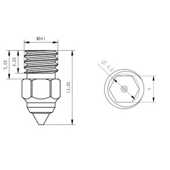 CR-6 SE Ender-3/5 S1 Teflon coated CHT nozzle ທອງເຫລືອງ MK8/ຄວາມໄວສູງ ຄວາມໄວສູງ