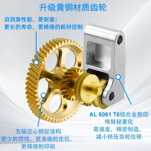 拓竹X1/P1S全金属挤出机A1 mini硬化钢DLC纳米涂层斜齿轮送料套件 - 图0