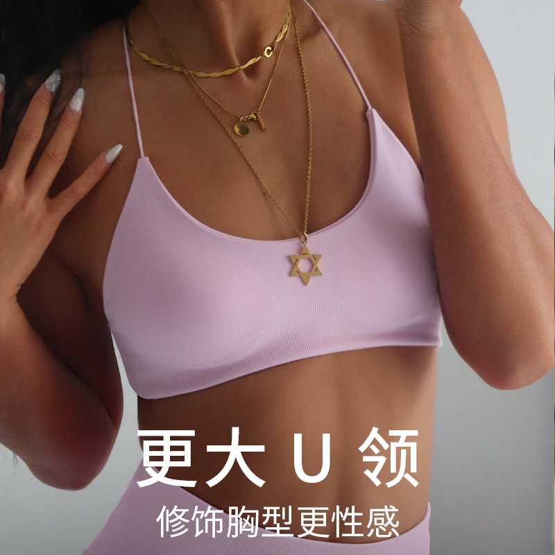 fresought想自由运动内衣女大露背性感美背健身训练上衣飞机bra-图2