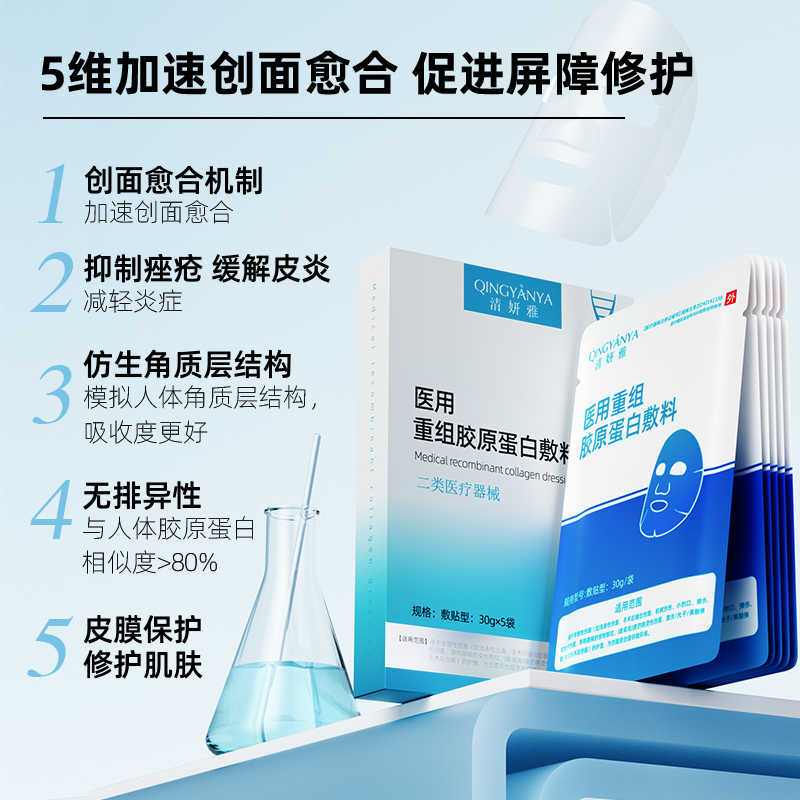 医用级重组胶原蛋白修复敷料创面保护冷敷贴术水光针果酸后修复 - 图2
