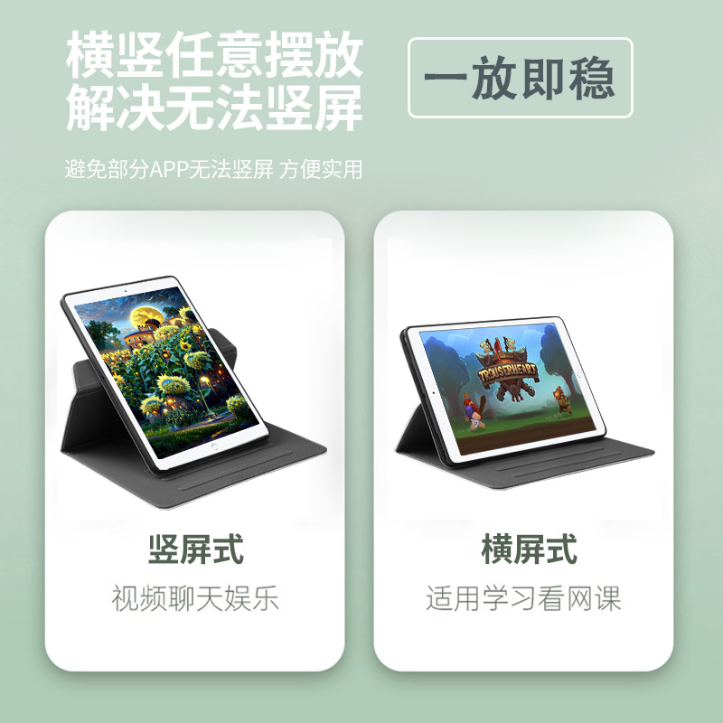 ipadAir6保护套10.9英寸苹果平板ipad10保护壳A2696适用于9th/8/7可爱卡通10.2全包pro11旋转横竖屏9.7第二代 - 图1