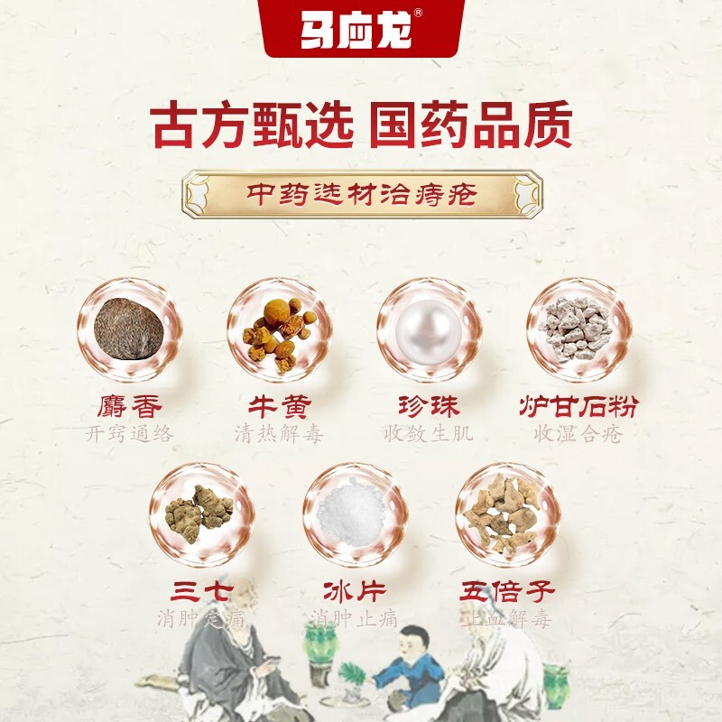 马应龙麝香痔疮膏20g痔疮肛裂大便出血混合痔消肿痔疮膏正品ZH