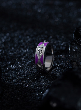 情侣对戒吉良吉影珐琅领带925银