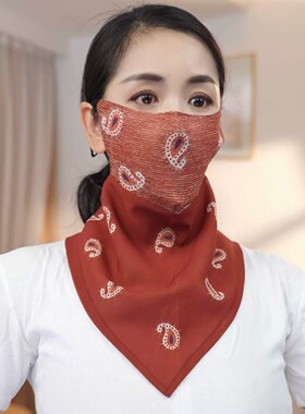 面罩磁吸扣丝巾夏季户外防晒护颈