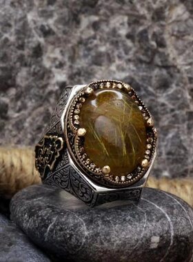 小众独特创意精致凸形复古做旧皇冠男士个性复古国潮雕刻戒指