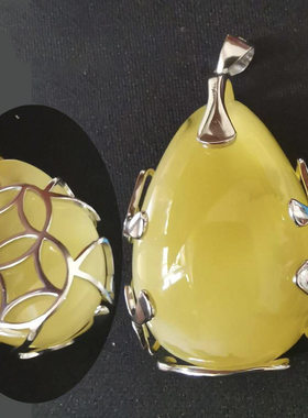 藏式吊坠空托配件男女镶嵌蜜蜡琥珀松石项链挂件不规则底托送礼物