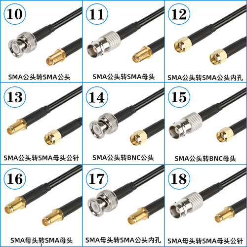 RF射频连接线 SMA转BNC公头转母头50-3延长线BNC/SMA转电台转接线 - 图2