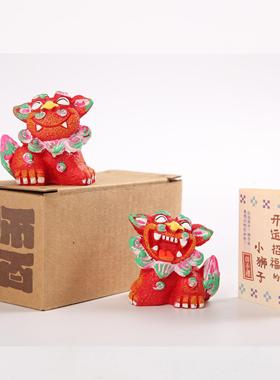 狮三百|喜乐桌面装饰摆件狮子创意办公家居卧室中式可爱新式礼物