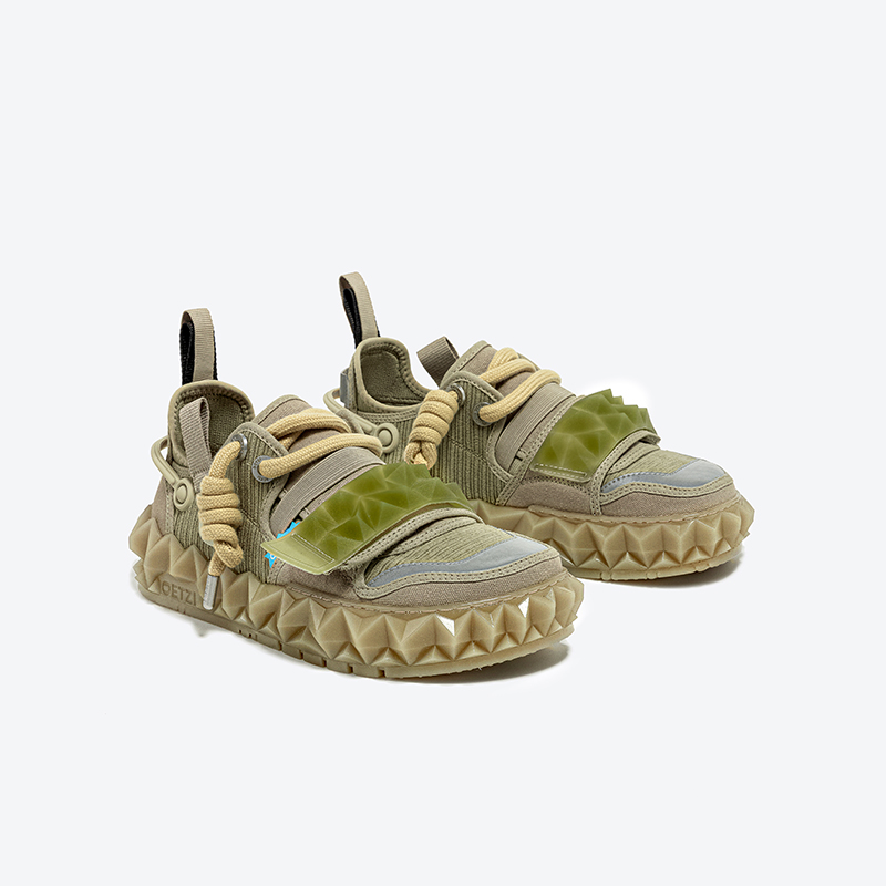 OETZI丑萌男鞋 23秋新款军绿色冰川果冻帆布鞋女小众潮牌商场同款 - 图0