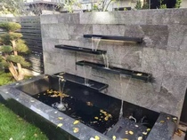 Waterfall Water Outlet Laminated Board Courtyard Water View Water Curtain Wall Villa Garden Landscape Flow Trough