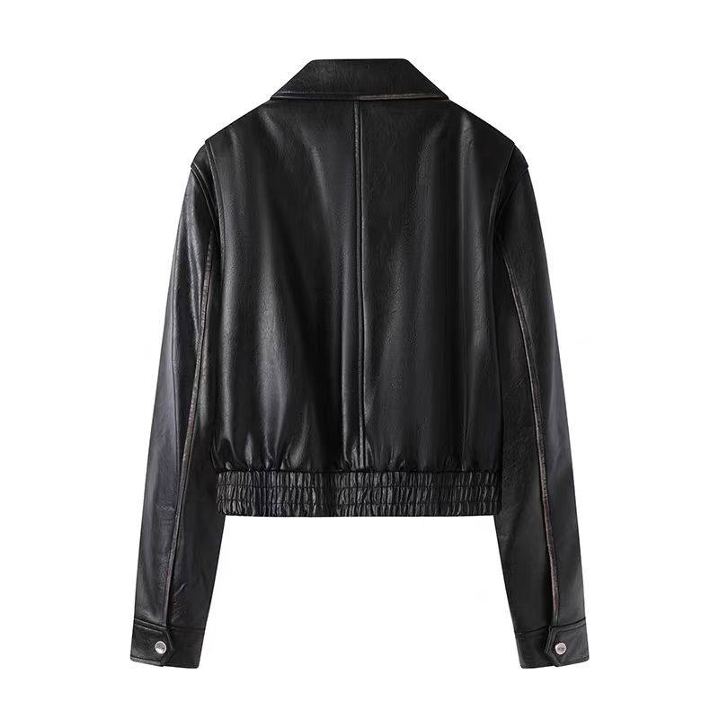 FN高端定制2025新款通勤风黑色短款PU皮外套女拉链机车风显瘦百搭,淘宝优惠券,粉丝福利购,淘宝优惠卷