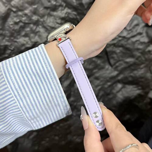 适用于苹果s11可爱百搭双钉小狗s10通用表带Apple watchSE3女表带 - 图2