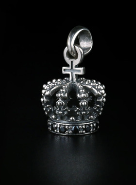 钛钢钛钢中性皇冠项链