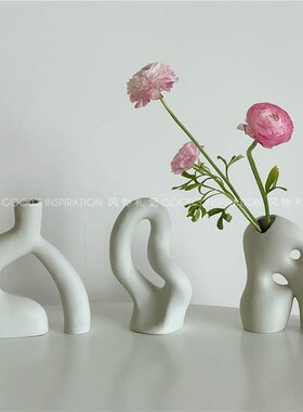 风物 抽象艺术摆件花瓶 雕塑素坯陶瓷工作室咖啡馆U服装店软装陈