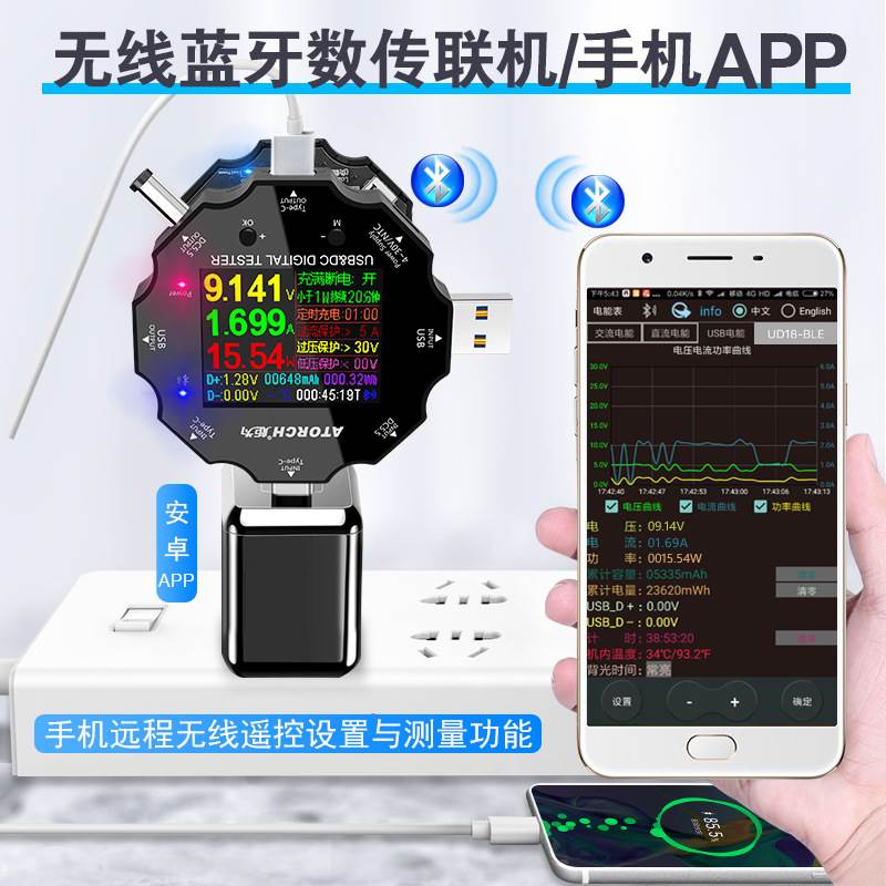 炬为UD18L大功率65W恒流老化电阻负载数显电压表电流表USB检测仪 - 图0