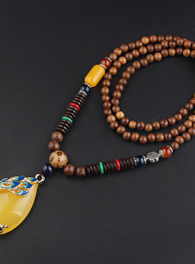 复古毛衣链长款民族风项链女佛珠时尚装饰挂件百搭简约衣服配饰男