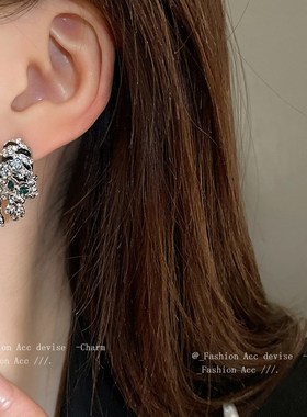 镶钻饰品女虎形项链个性夸张设计感锁骨链小众百搭滴油冷淡风