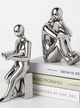 简约现代书挡人物摆件玄关客厅酒柜电视柜办公室轻奢创意软装饰品