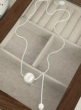 设计感镀银有球必应拉丝项链女2023新款潮气质网红百搭颈链锁骨链