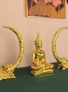 东南亚风格装饰泰佛象牙摆件泰国玄关桌面工艺品创意会所软装摆设