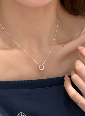 极简风U型马蹄吊坠项链女小众设计感个性气质独特时尚颈链毛衣链