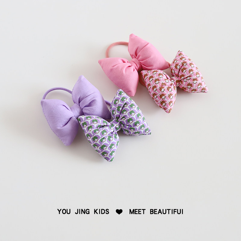 儿童充棉蝴蝶结发圈碎花布艺女童头绳小女孩可爱马尾皮筋发绳头饰,淘宝优惠券,粉丝福利购,淘宝优惠卷